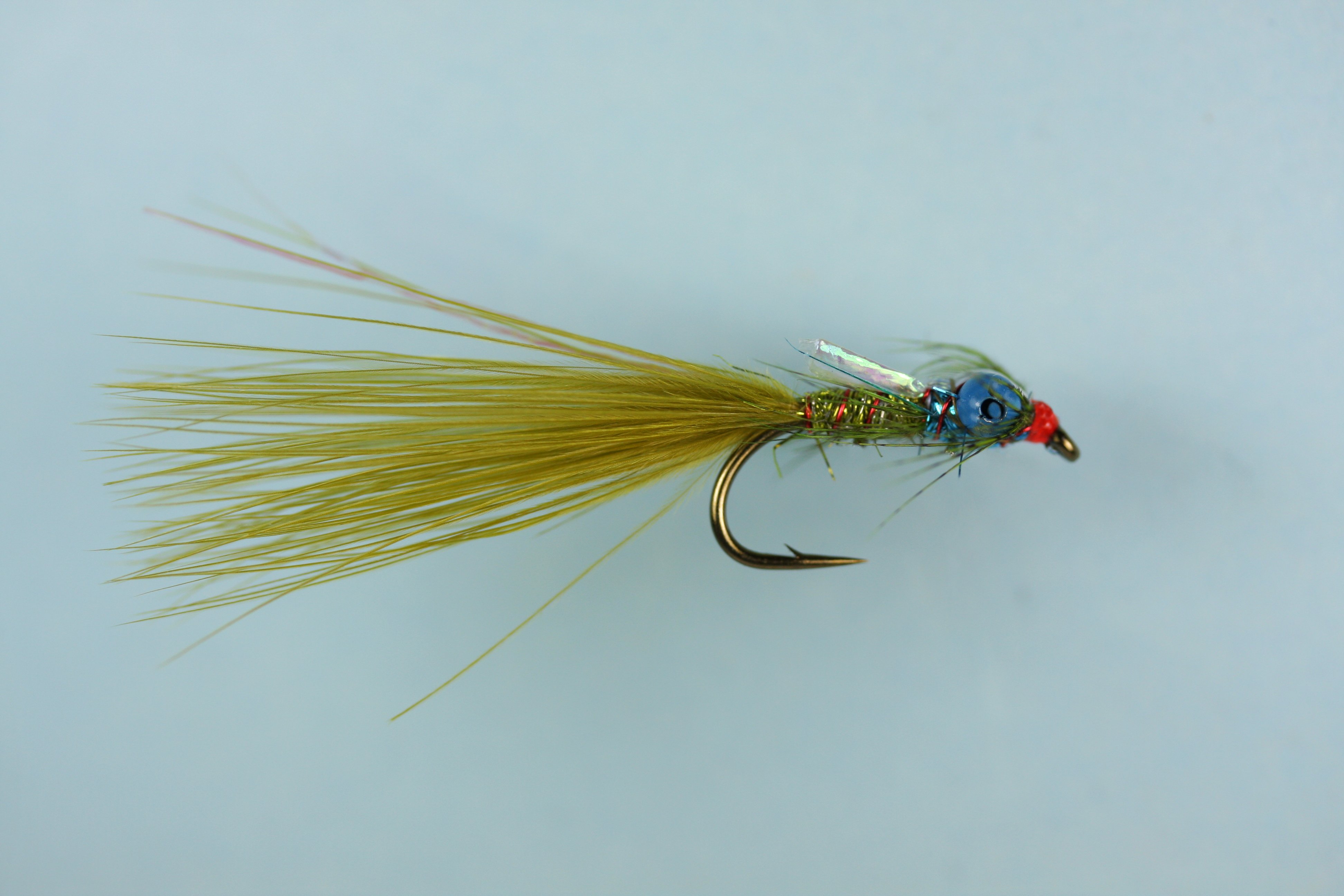 6 Mosche Da Pesca Troutflies UK Evil Weevils Olive Goldhead Per Trota, Taglie 10/12